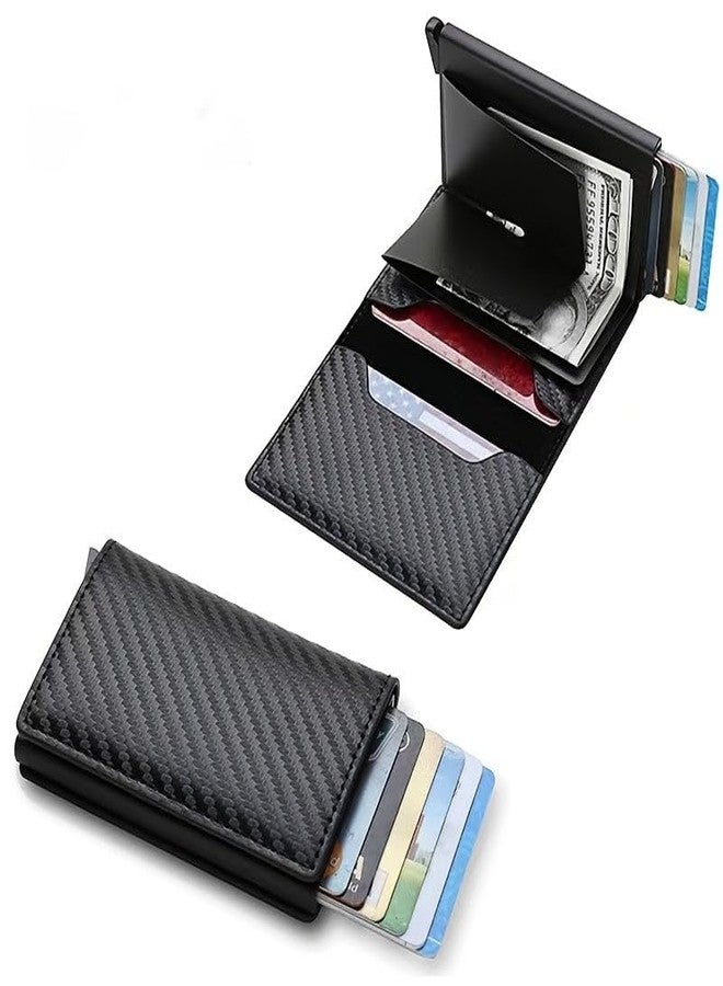 Maxbell Automatic Pop-Up Card Holder with Money Pocket - Slim RFID Blocking Wallet for Men & Women (Black) - Image 5